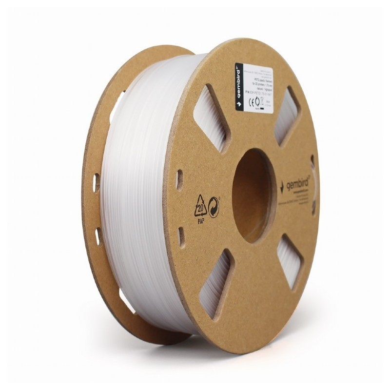 Filament drukarki 3D PETG/1.75mm/1kg/biały