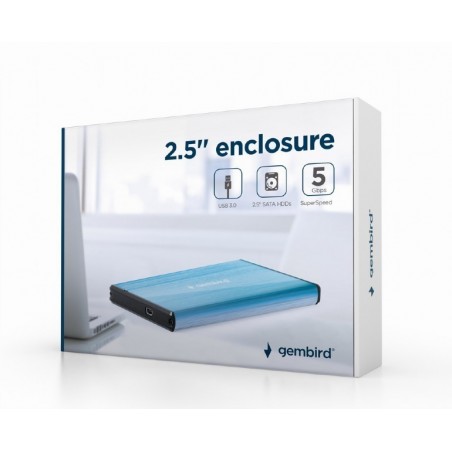 Obudowa zewnętrzna dysków 2.5 USB 3.0 niebieska Obudowa zewnętrzna dysków 2.5 USB 3.0 niebieska