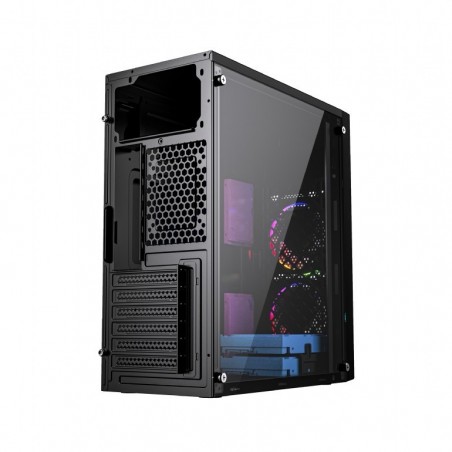 Obudowa Midi Tower Fornax M100RGB ATX wentylatory RGB Czarna Obudowa Midi Tower Fornax M100RGB ATX wentylatory RGB Czarna