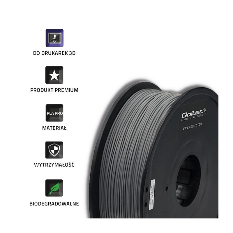 Profesjonalny filament do druku 3D | PLA PRO | 1kg | 1.75mm | Szary