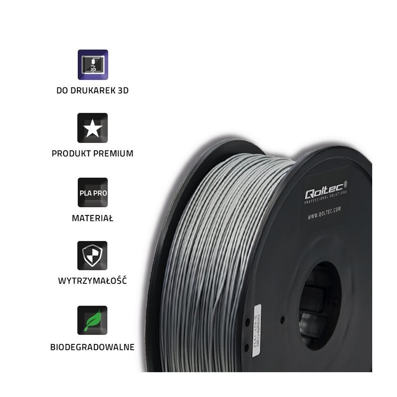 Profesjonalny filament do druku 3D | PLA PRO | 1kg | 1.75mm | Srebrny