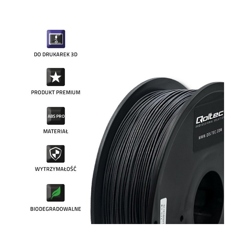 Profesjonalny filament do druku 3D | ABS PRO | 1.75mm | 1kg | Czarny