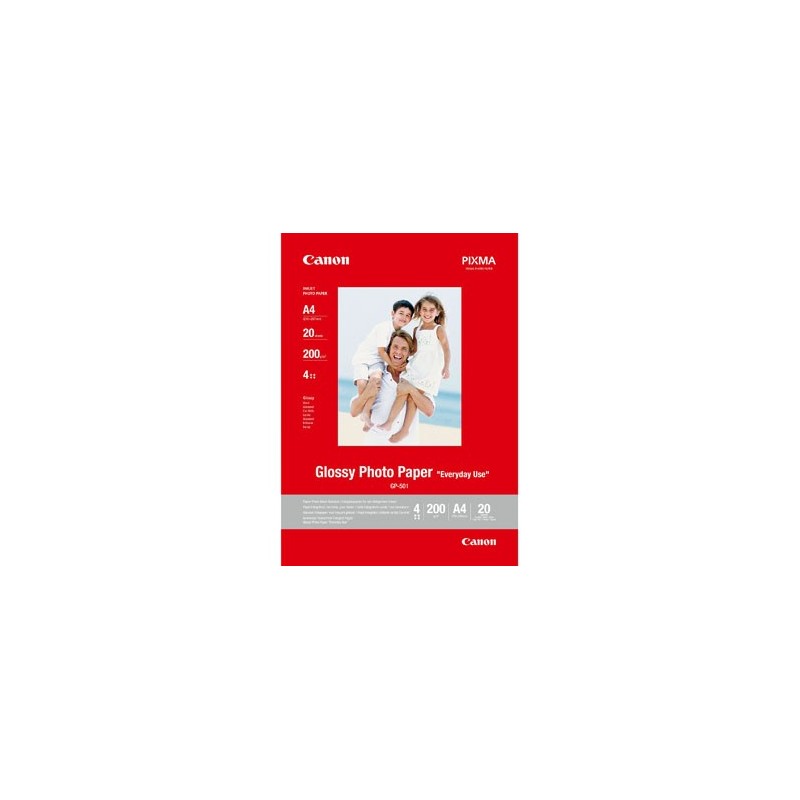 Canon Glossy Photo Paper, GP-501, foto papier, połysk, GP-501 typ 0775B082, biały, A4, 210 g/m2, 20 szt., atrament