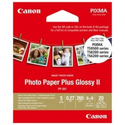 Canon Photo Paper Plus II, PP-201, foto papier, połysk, kwadratowy typ 2311B070, biały, PIXMA TS9500, TS8200 a TS6200, 8.89x8.