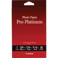 Canon Photo Paper Pro Platinum PT-101, PT-101, foto papier, połysk, 2768B014, biały, 10x15cm, 4x6", 300 g/m2, 50 szt., atramen