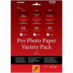 Canon Photo Paper Pro Variety Pack PVP-201, PVP-201, foto papier, 5x matowy PM-101, 5x glossy PT-101, 5x LU-101 typ połysk, 621