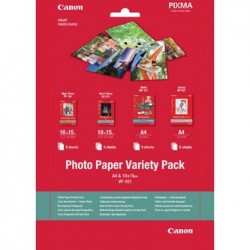 Canon Photo Paper Variety Pack VP-101, VP-101, foto papier, 5x PP201, 5x SG201 (10x15cm), 5x MP101, 5x GP501 ( typ połysk, 0775