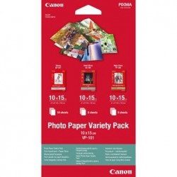 Canon Photo Paper Variety Pack VP-101, VP-101, foto papier, 5x PP201, 5x SG201, 10x GP501 typ połysk, 0775B078, biały, 10x15cm