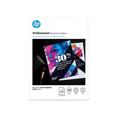 HP Professional Business paper, 3VK91A, dwustronny papier, połysk, biały, A4, 180 g/m2, 150 szt., ink, laser, pagewide HP Professional Business paper, 3VK91A, dwustronny papier, połysk, biały, A4, 180 g/m2, 150 szt., ink, laser, pagewide