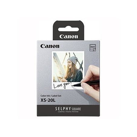 Canon XS-20L papier + ink, XS-20L, foto papier, samoprzylepny, 4119C002, biały, 20 szt., termosublimacyjny,Canon SELPHY Square Canon XS-20L papier + ink, XS-20L, foto papier, samoprzylepny, 4119C002, biały, 20 szt., termosublimacyjny,Canon SELPHY Square