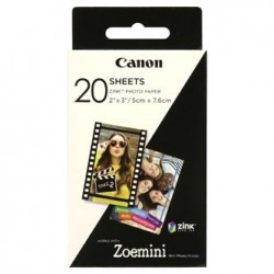 Canon ZINK Photo Paper, ZINK, foto papier, bez marginesu typ połysk, Zero Ink typ 3214C002, biały, 5x7,6cm, 2x3", 20 szt., ter