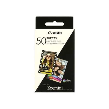 Canon ZINK Photo Paper, ZINK, foto papier, bez marginesu typ połysk, Zero Ink typ 3215C002, biały, 5x7,6cm, 2x3", 50 szt., ter Canon ZINK Photo Paper, ZINK, foto papier, bez marginesu typ połysk, Zero Ink typ 3215C002, biały, 5x7,6cm, 2x3", 50 szt., ter