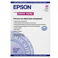 Epson Glossy Photo Paper, C13S041142, foto papier, połysk, biały, Stylus Pro 5000, Photo EX, A3, 194 g/m2, 20 szt., atrament