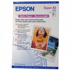 Epson Matte Paper Heavyweight, C13S041264, foto papier, matowy, silny typ biały, Stylus Photo 1270, 1290, A3+, 167 g/m2, 50 szt