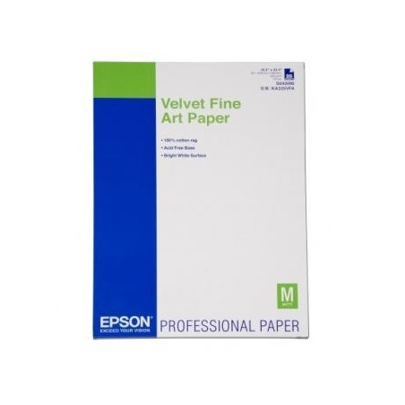 Epson Velvet Fine Art Paper, C13S042096, artystyczny papier, aksamitny, biały, A2, 260 g/m2, 25 szt., atrament Epson Velvet Fine Art Paper, C13S042096, artystyczny papier, aksamitny, biały, A2, 260 g/m2, 25 szt., atrament