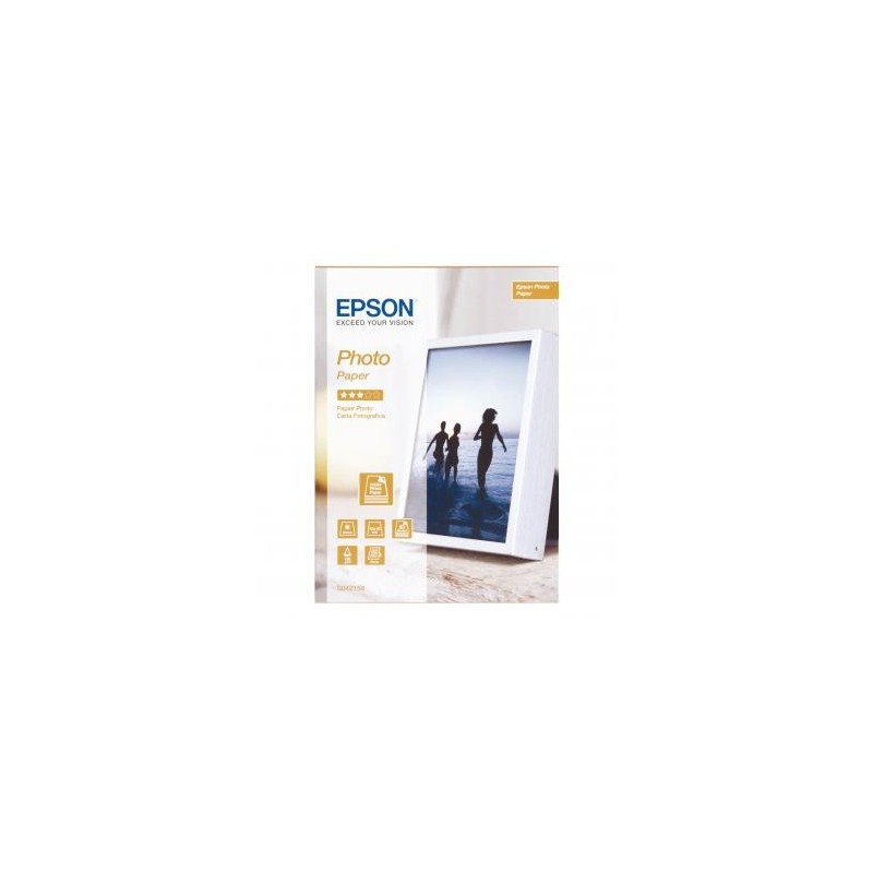 Epson Photo Paper, C13S042158, foto papier, połysk, biały, Stylus Color, Photo, Pro, 13x18cm, 5x7", 194 g/m2, 50 szt., atramen