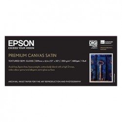 Epson 330/6.1/PremierArtt WaterResistant Canvas Satin Roll, satynowy, 13", C13S041845, 350 g/m2, papier, 330mmx 6.1m, biały, do