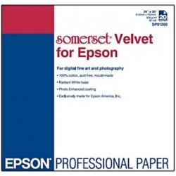 Epson 610/30/Somerset Velvet Fine Art Paper, aksamitny, 24", C13S041699, 505 g/m2, papier, 610mmx30m, biały, do drukarek atrame