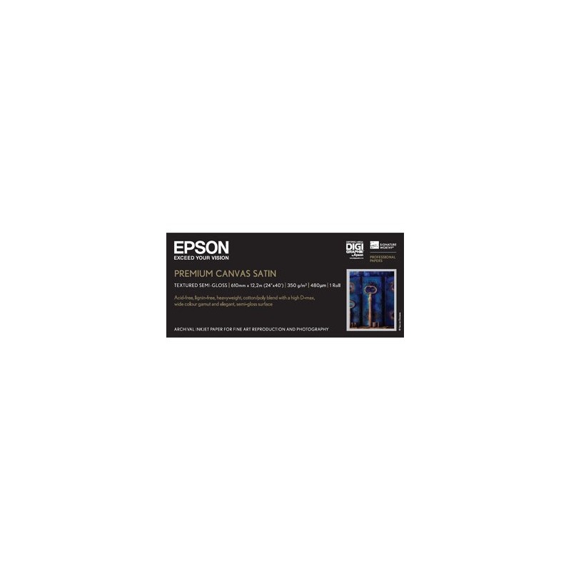 Epson 610/12.2/Paper Roll PremierArt Water Resistant Canvas Roll, wodoodporny, 24", C13S041847, 350 g/m2, papier, 610mmx12.2m, b