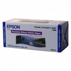 Epson fotopapier, 210/10/Premium Glossy Photo Paper Roll, połysk, 8", C13S041377, 255 g/m2, papier, 210mmx10m, biały, do druka