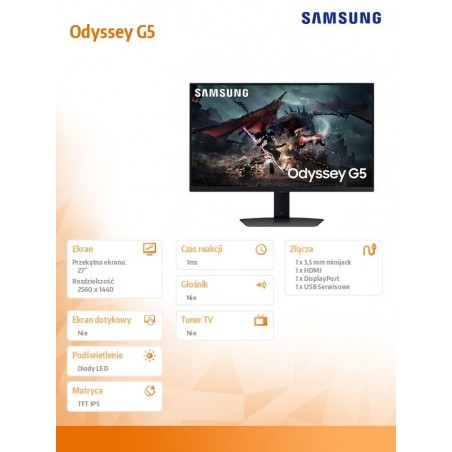 Monitor gamingowy 27 cali LS27DG500EUXEN Monitor gamingowy 27 cali LS27DG500EUXEN