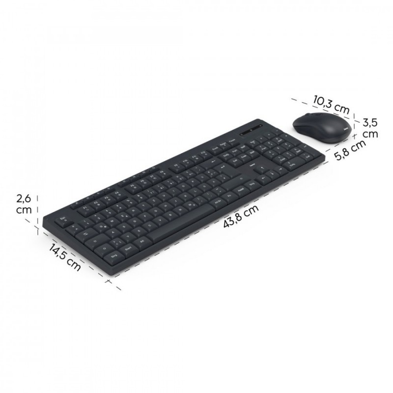 Zestaw klawiatura i mysz WKM-200 Czarny  Zestaw klawiatura i mysz WKM-200 Czarny