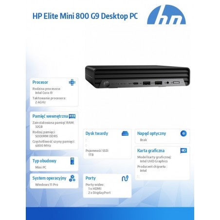 Komputer Elite Mini 800 G9 i9-12900 1TB/32GB/W11P 5M994EA Komputer Elite Mini 800 G9 i9-12900 1TB/32GB/W11P 5M994EA