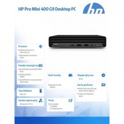 Komputer Pro 400 Mini G9 i5-12500T 256GB/8GB/W11P 885H6EA Komputer Pro 400 Mini G9 i5-12500T 256GB/8GB/W11P 885H6EA