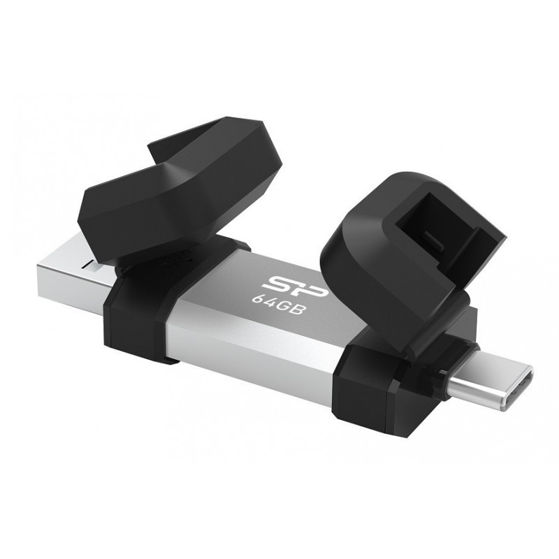 Pendrive C51 64GB USB-A USB-C 120 MB/s Srebrny 