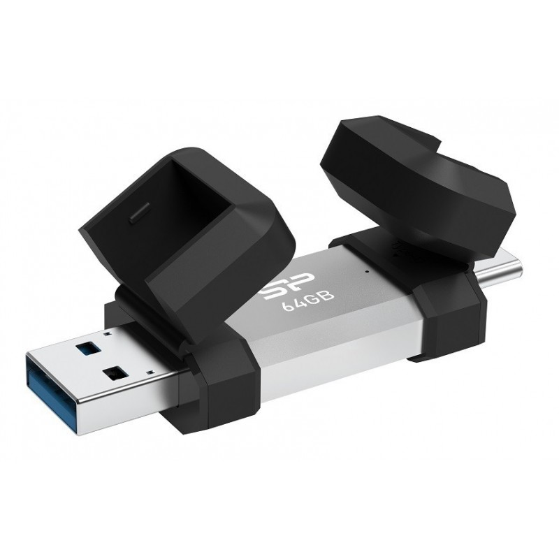 Pendrive C51 64GB USB-A USB-C 120 MB/s Srebrny 