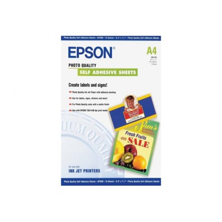 EPSON S041106 Self-adhesive photo paper inkjet 167g/m2 A4 10 sheets 1-pack EPSON S041106 Self-adhesive photo paper inkjet 167g/m2 A4 10 sheets 1-pack