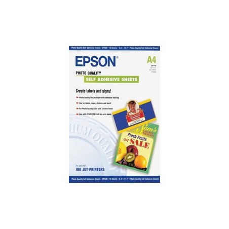 EPSON S041106 Self-adhesive photo paper inkjet 167g/m2 A4 10 sheets 1-pack EPSON S041106 Self-adhesive photo paper inkjet 167g/m2 A4 10 sheets 1-pack