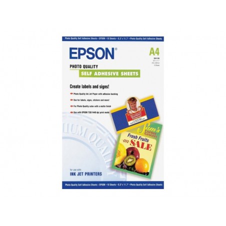 EPSON S041106 Self-adhesive photo paper inkjet 167g/m2 A4 10 sheets 1-pack EPSON S041106 Self-adhesive photo paper inkjet 167g/m2 A4 10 sheets 1-pack