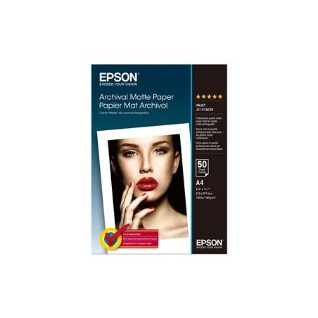 EPSON C13S041342 Papier Epson Archival matte 192g A4 50ark EPSON C13S041342 Papier Epson Archival matte 192g A4 50ark