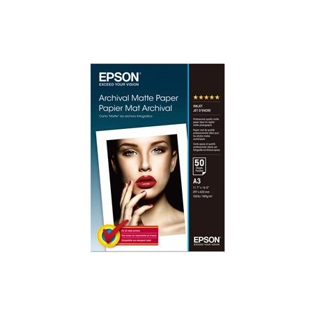 EPSON C13S041344 Papier Epson Archival matte 192g A3 50ark EPSON C13S041344 Papier Epson Archival matte 192g A3 50ark