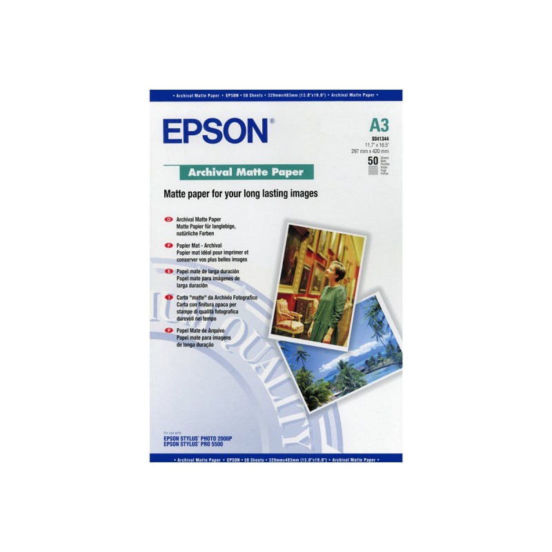 EPSON C13S041344 Papier Epson Archival matte 192g A3 50ark