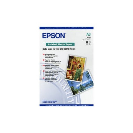 EPSON C13S041344 Papier Epson Archival matte 192g A3 50ark EPSON C13S041344 Papier Epson Archival matte 192g A3 50ark