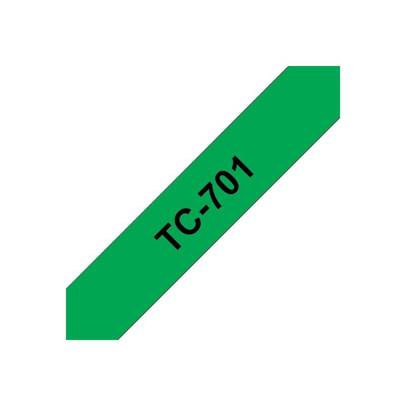 BROTHER TC701 Taśma Brother 12mm BLACK ON GREEN TAPE BROTHER TC701 Taśma Brother 12mm BLACK ON GREEN TAPE