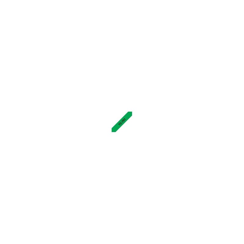 BROTHER TC701 Taśma Brother 12mm BLACK ON GREEN TAPE BROTHER TC701 Taśma Brother 12mm BLACK ON GREEN TAPE
