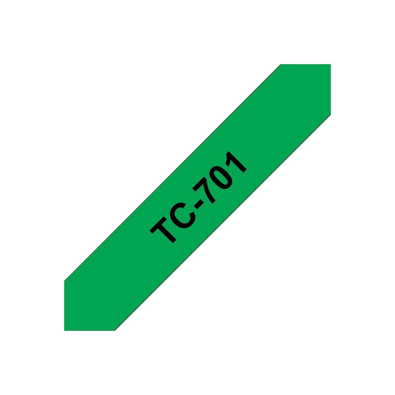 BROTHER TC701 Taśma Brother 12mm BLACK ON GREEN TAPE BROTHER TC701 Taśma Brother 12mm BLACK ON GREEN TAPE