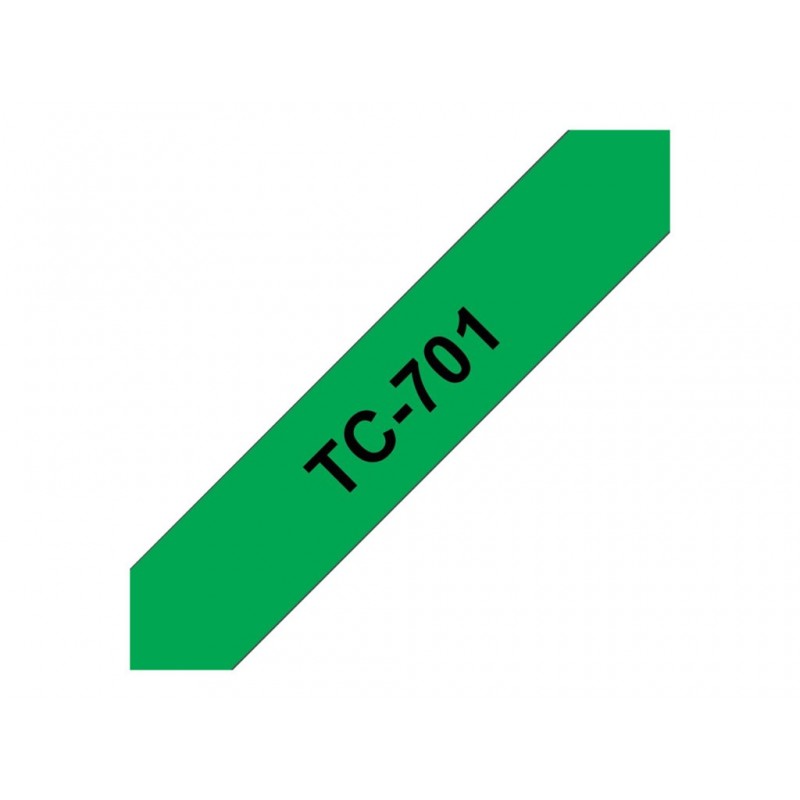BROTHER TC701 Taśma Brother 12mm BLACK ON GREEN TAPE BROTHER TC701 Taśma Brother 12mm BLACK ON GREEN TAPE