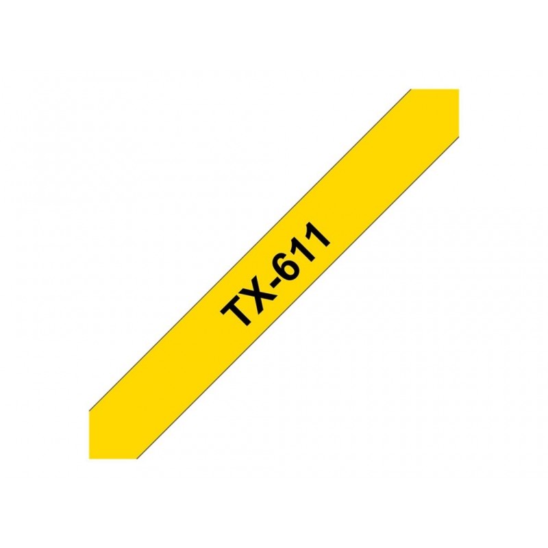 BROTHER TX611 Taśma Brother 6mm BLACK ON YELLOW TAPE BROTHER TX611 Taśma Brother 6mm BLACK ON YELLOW TAPE