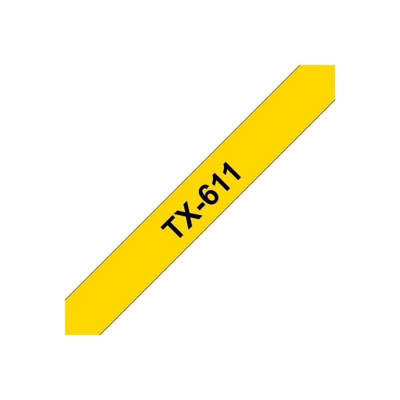 BROTHER TX611 Taśma Brother 6mm BLACK ON YELLOW TAPE BROTHER TX611 Taśma Brother 6mm BLACK ON YELLOW TAPE