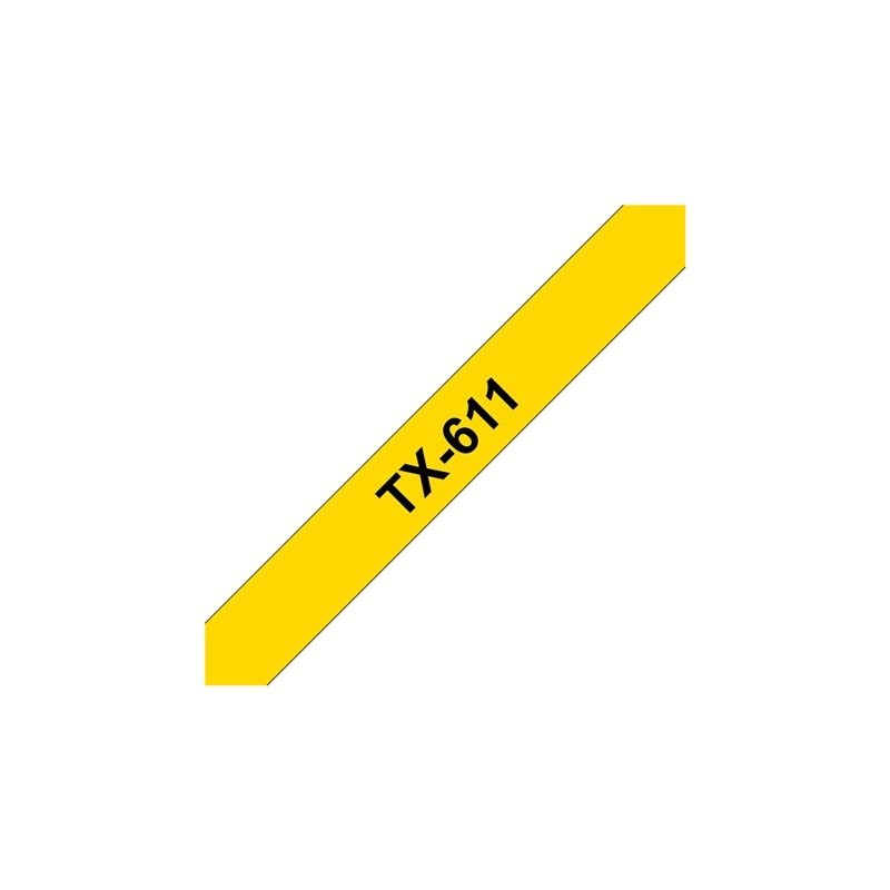 BROTHER TX611 Taśma Brother 6mm BLACK ON YELLOW TAPE BROTHER TX611 Taśma Brother 6mm BLACK ON YELLOW TAPE