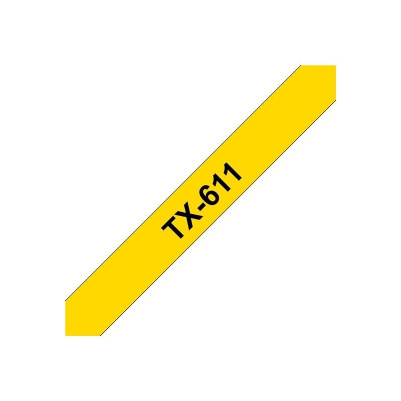 BROTHER TX611 Taśma Brother 6mm BLACK ON YELLOW TAPE BROTHER TX611 Taśma Brother 6mm BLACK ON YELLOW TAPE