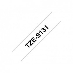 BROTHER TZES131 Taśma Brother 12mm BLACK ON CLEAR ADHESIVE TAPE BROTHER TZES131 Taśma Brother 12mm BLACK ON CLEAR ADHESIVE TAPE