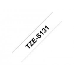 BROTHER TZES131 Taśma Brother 12mm BLACK ON CLEAR ADHESIVE TAPE BROTHER TZES131 Taśma Brother 12mm BLACK ON CLEAR ADHESIVE TAPE
