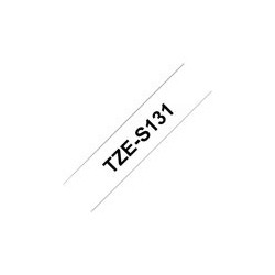 BROTHER TZES131 Taśma Brother 12mm BLACK ON CLEAR ADHESIVE TAPE BROTHER TZES131 Taśma Brother 12mm BLACK ON CLEAR ADHESIVE TAPE
