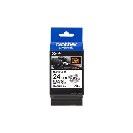 BROTHER TZEFX251 Taśma Brother 24mm BLACK ON WHITE FLEXIBLE ID BROTHER TZEFX251 Taśma Brother 24mm BLACK ON WHITE FLEXIBLE ID