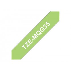 BROTHER TZEMQG35 Taśma Brother 12mm White / Lime Green matt (5M length) BROTHER TZEMQG35 Taśma Brother 12mm White / Lime Green matt (5M length)